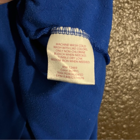 Blue Short Sleeve Vneck Shirt, Size 3X - Picture 5 of 7